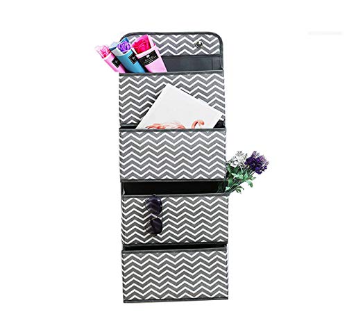 Sylon Organizador de Puerta para Colgar en la Puerta, 4 Bolsillos Organizador de Almacenamiento para Juguetes, revistas, Bolsos, Llaves, Gafas de Sol, Sombrero