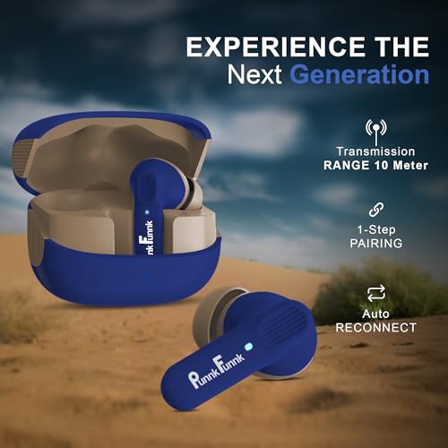 Image of PunnkFunnk BeatXtra Pro | Bluetooth 5.3 Wireless Earbuds | 40H Playtime | 32dB ANC & Quad ENC Mics | 13mm Drivers | 4D Panoramic Audio | Game /Music Mode | IPX5(Blue)