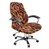 Fiqyvagox Tiger Print Comfy Computer Office Chair Cover Breathable Scratch Resistant Seat Covers for Office Chairs Universal All-in-One Boss Chair Slipcovers, S