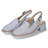 Blockabsatz Brunate Damen Trotteurs/Hochfrontpumps/Slingpumps Weiß Rauleder, Größe:39, Farbauswahl:braun-Kombi
