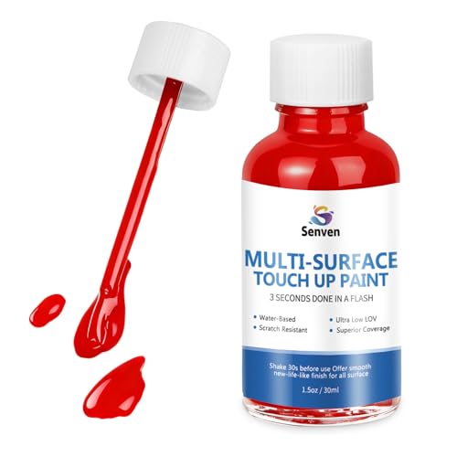 Image of Red Touch Up Paint High-Gloss Apple Red Multi Surface Acrylic Touch Up Paint Pen Scratch Repair for Metal,Wall,Cabinets,Appliances,Wood,Door,Furniture,Enamel 1.5 Fl Oz