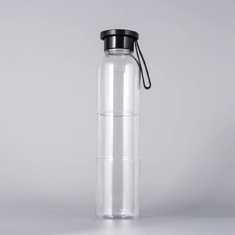 Borraccia da 500 ml per sport all'aria aperta, per studenti, bicicletta, equitazione, tazza spaziale in plastica satinata, colore: nero (colore: bianco)