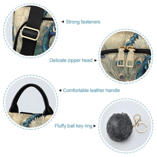 Image of ALAZA Vintage Peacock Trips Hiking Camping Rucksack Pack for Women