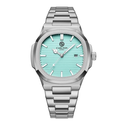 Image of Carlton London Men Stainless Steel Analog Watch | Black Waterproof Watches for Men Boys Male | Fashionable Trendy Quartz Movement Wrist Watch