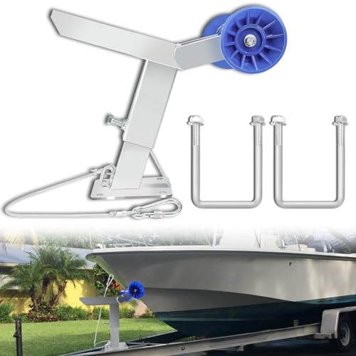 DNShorix Boat Trailer Winch Post with Roller Fits 3 W x 4 H Trailer Drawbar Boat Trailer Winch Stand Adjustment Height Boat Winch Mount silver
