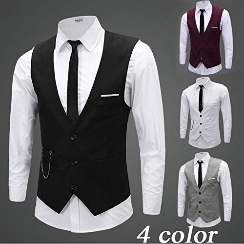 Men's Suit Vest Business Formal Dress Waistcoat Slim Fit Skinny Wedding2