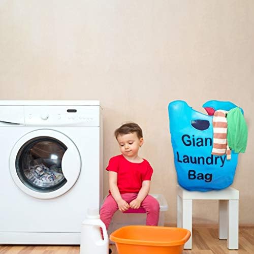 Laundry Bag Storage Room Tidy Washing Hamper Bin with easy carry handles 40cm x 50cm deep blue