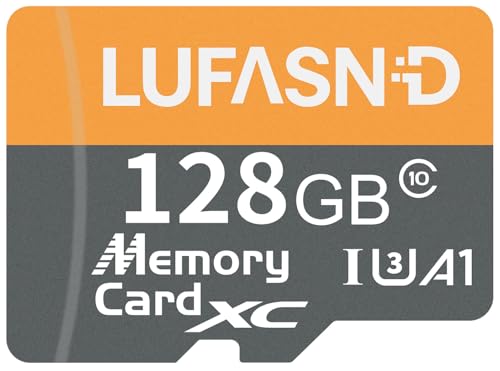 Image of 128GB Micro SD Card with Adapter, High Speed U3 C10 V30 SDXC Memory Card Up to 100MB /s, 4K Video Recording for GoPro, Smartphone, Camera, Tablet, Dash Cam