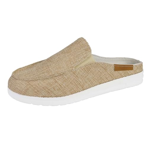 Pantuflas Tipo Mule con Estampado de periódico de, Sandalias Planas Transpirables para Verano, Interiores y Exteriores, Informales y cómodas. para jardín y hogar