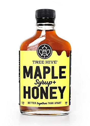 TREE HIVE Syrup - 8.5 oz Glass Bottle - Pure Maple and Raw Honey - Natural Topping for Pancakes and...