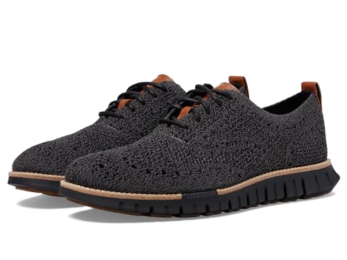Image of Cole Haan Mens Zerogrand Remastered Stitchlite Wing Tip Oxford, Magnet/Black, 8-W US