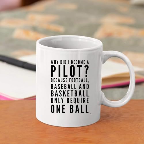Image of Panvola Why Did I Become A Pilot Because Funny Pilot Gift Coffee Mug 11 oz | Aviation Student Graduation Gift Aircraft Flying Aerospace Student Sarcastic Gifts Ceramic Mug White