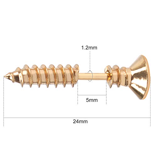 Hendevl 12 Pieces Screw Earrings, Stainless Steel Unisex Piercing Cross Screws Hoop Earrings Ear Stud,6 Colors by Hendevl - Used condition - Image 5