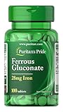 Puritan's Pride Ferrous Gluconate (28 mg Iron)-100 Tablets