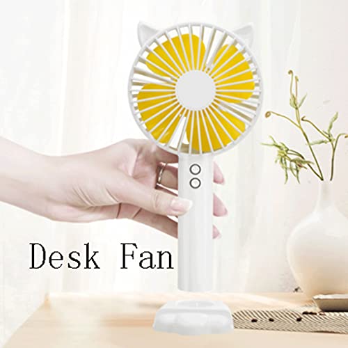 Handheld fan, mini-fan, 3 snelheid verstelbaar,USB Koelventilator met basis, draagbare en kleine ventilator voor thuiskantoren buiten (Color : Pink, Grootte : 2500mAh) - Image 7