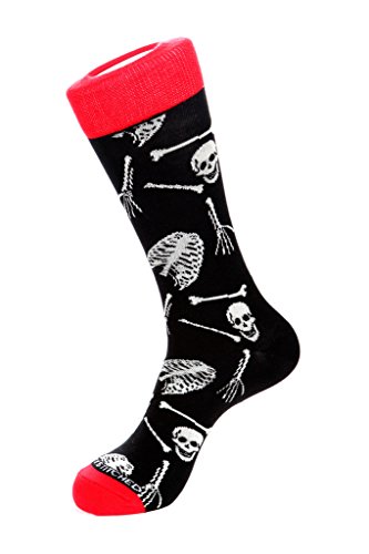 Skulls & BonesCrew Sock Fits Size 8 to 13 Black/Red