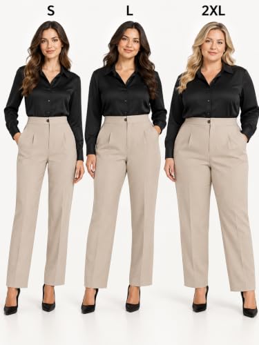 Image of Leriya Fashion Formal Pants for Women Office Wear |Trousers for Women - Straight Pants for Woman Formal Pant for Woman, Stretch Lycra Workwear Trousers