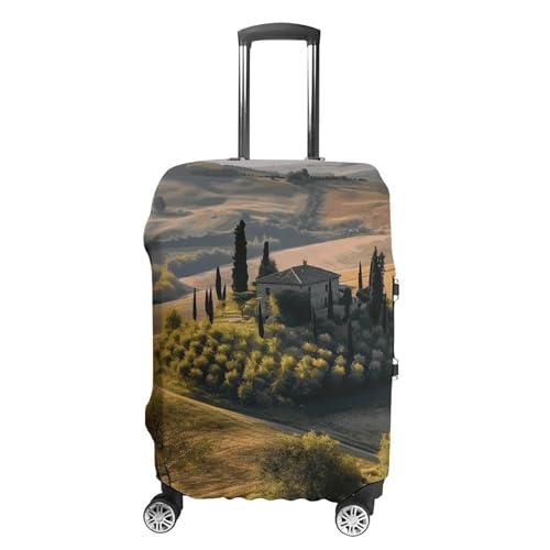 Tuscany Landscape Tree Scenery Farm Printed Luggage Cover Protector, Fits 18-32 Inch Luggage