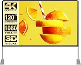 Projector Screen with Stand 120 inch 16:9 HD 4K Outdoor Indoor Projection Screen for Home Theater 3D Fast-Folding Projector Screen with Stand Legs and Carry Bag Projection Movie Wrinkle-Free