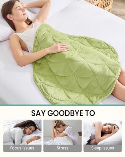 immtree Weighted Lap Blanket 5lbs for Adults, Small Weighted Blanket for Travel, Calming, Relaxing, Sleeping and Napping, All-Season Weighted Lap Pad, Machine Washable,Light Green 30"x40" - Image 6