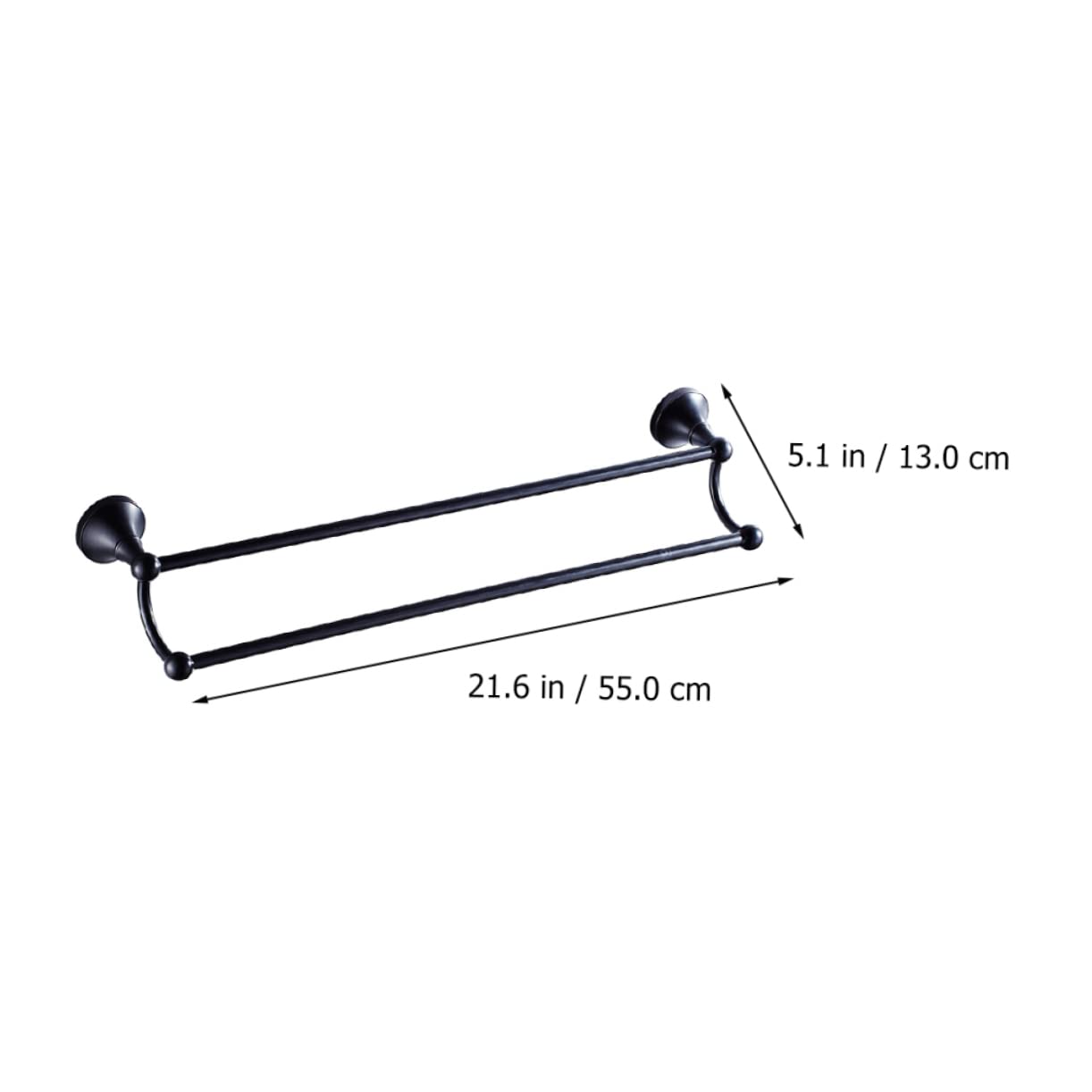 Alipis Wall Mounted Holder Toallero de Doble Varilla para Baño, Latón Negro, Alta Estabilidad y Superficie Lisa, Accesorio para Toallas