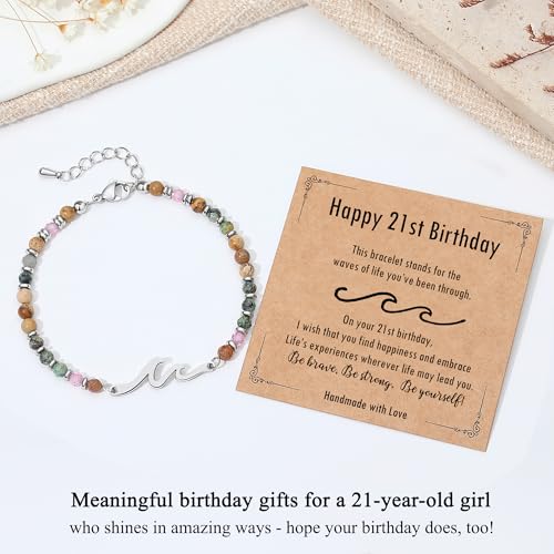 Image of TONY & SANDY Friend Gifts for Women, Unique Birthday Gifts for Women, Sister Gift from Sister, Wave Bracelet, Christmas Stocking Stuffers for Woman Female, Bestie Friendship Bracelets