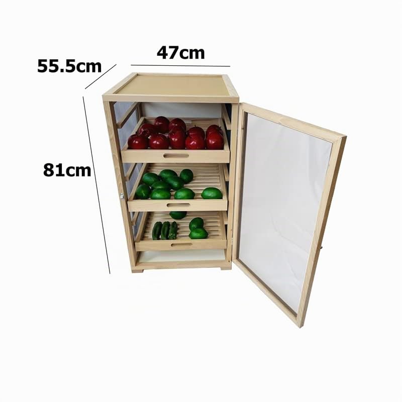 Meuble de cuisine Garde-manger légumier en hêtre poignée tiroirs Bois avec toile aluminium haute qualité