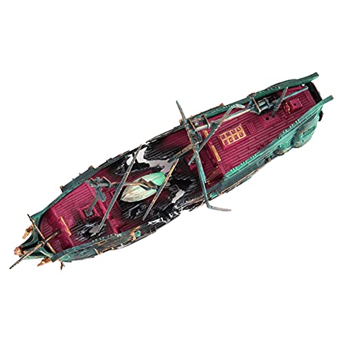 ANUAN Aquarium Piratenschiff Schiffswrack, gebrochenes Aquarium Aquarium Dekoration Aquarium Zubehör Home Landschaftsbau… – Bild 5