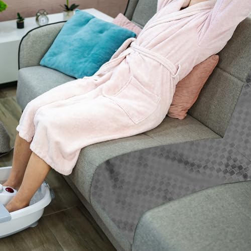 Housse pour chaise longue spa salon couverture de massage velours quadrillé - 6