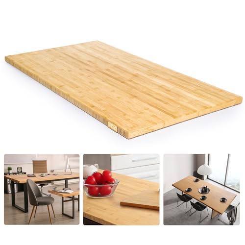 48"x25" Butcher Block Countertop, DIY Bamboo Countertop, 1.2'' Thick Waterproof Table Top, Used as Cutting Board, Office Desk Tops, Living and Dining Room Tables, Laundry Counters, Kitchen Countertop