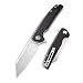 Civivi Brigand EDC Pocket Knife, Liner Lock Folding Tactical Knife 3.46" D2 Satin Dependable Knife Blade with Solid G-10 Handles, Secure Reversible Clip for Hunting Outdoor Carry C909C (Black)