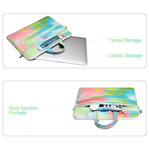 MOSISO Laptop Bag for Women,15 inch Laptop Computer Bag Compatible with MacBook, HP, Dell, Lenovo, Asus Notebook, 15.6 inch Messenger Shoulder Briefcase with Strap, Rainbow Graffiti3