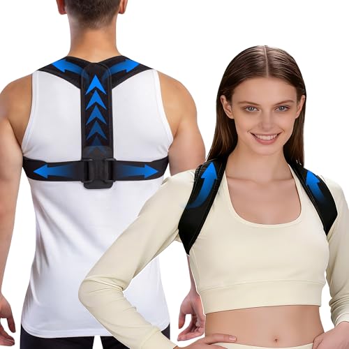Lukvcoe Correcteur de Posture Dorsal Réglable pour Femme et Homme, Soutien Dorsal Supérieur et Moyen Respirant, Redresseur de Dos pour Soulager la Douleur au Cou, aux Épaules et à la Clavicule
