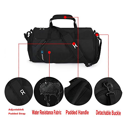 INOXTO Fitness Sport Small Gym Bag with Shoes Compartment Waterproof Travel Duffel Bag for Women and Men