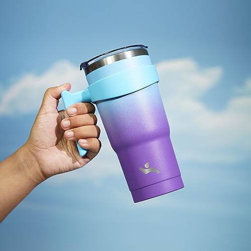 Image of Konokyo 20 oz Tumbler with Handle and Straw, Insulated Travel Mug
