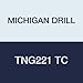 Michigan Drill TNG Solid Carbide Turning Insert, TiN Coated, TPG Shape, TNG221, 0.125" Thickness, 0.125" Nose Radius (Pack of 10)