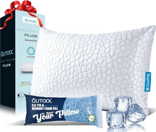QUTOOL Cooling Pillow for Sleeping, CertiPUR-US Shredded...