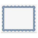 Geographics Blank Parchment Certificate, Blue, Golden, 8.50