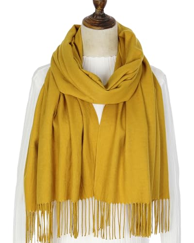 Étole pashmina jaune grand format, cadeau idéal pour mariage - 3
