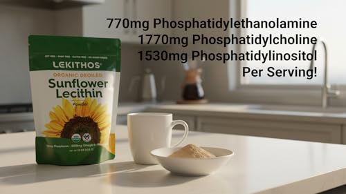 image for Lekithos Organic Sunflower Lecithin Powder (Deoiled) | 1770mg Phosphat