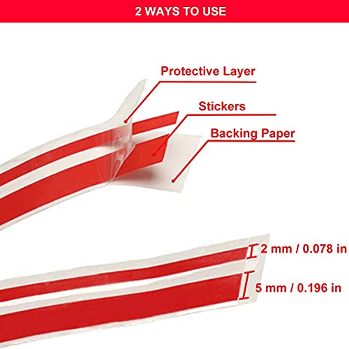 Autrends Car Vinyl Pinstriping Tape, 2Pack Stripe Decals Car Stickers Auto Striping Tape Emblems Trim For Motorcycle Home Diy Door Musical Instrument 32Ft (9.8M) (Red) #TOP1