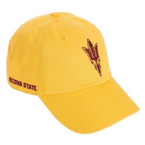 Desert Cactus Arizona State University Baseball Hat ASU Sun Devils Brimmed Embroidered Hats Cap Adjustable Cloth Strap Adult (US Alpha One Size Yellow)