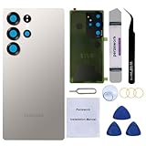 Perzework Rear Back Glass Replacement for Samsung Galaxy S25 Ultra 6.9-inches with Reparing Toolkit(Titanium Gray)