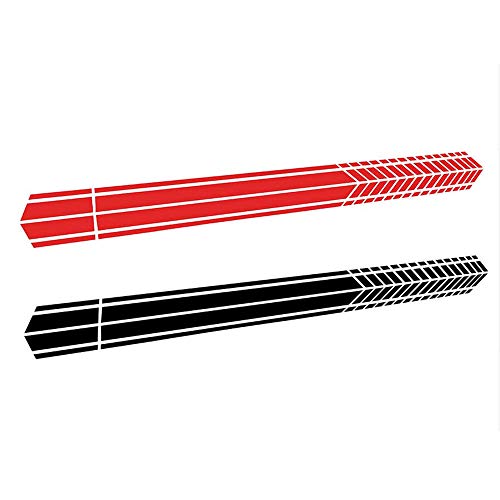 I-Vivian Universal Sports Racing Stripe Graphic Stickers And Decals For Truck Auto Car Body Side Door (Red) #TOP4