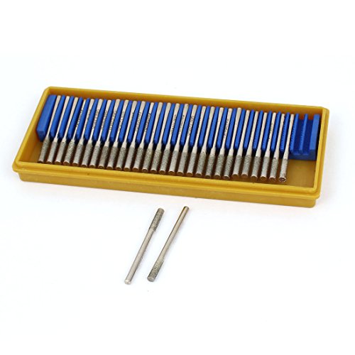 Aexit 3mm Dia Abrasive Wheels & Discs Shank 3mm Cylinder Head Diamond Grinding Mounted Tool Post Grinding Wheels Point 30pcs