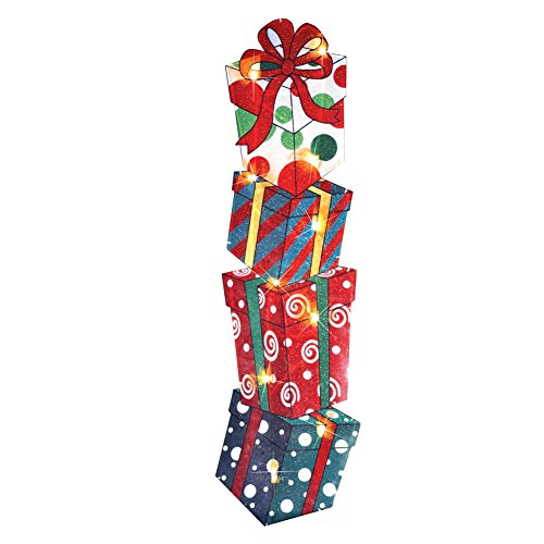 Lighted Christmas Packages Garden Stake
