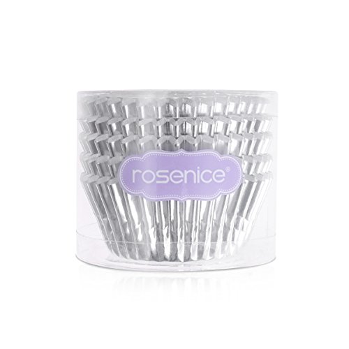 Rosenice Cupcake Liners Aluminum Foil Cups Cake Muffin Molds For Baking (Silver) - 100 Pieces #TOP5