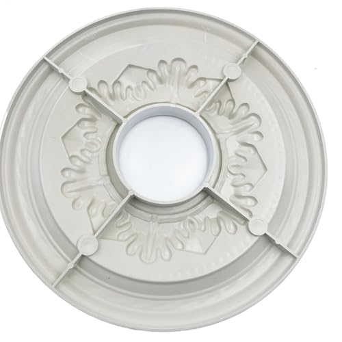 Image of Ceiling Medallion for Light Fixtures Ceiling Fan Medallion Ceiling Light Cover Plate Home Lighting Ceiling Medallions 12 inch OD x 3.6 inch ID(Silver)
