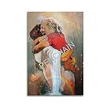 The First Day In Heaven Prints Girl Embracing & Hugging Jesus Wall Art Canvas Posters Poster for Room Aesthetic Posters & Prints on Canvas Wall Art Poster for Room 12x18inch(30x45cm)