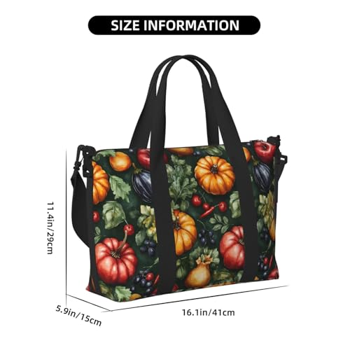 Laptop Tote Bag for Women Work - Colorful Pumpkins Print Weekender Overnight Bags for Women Travel, Gym Duffle Bag for Men, Personal Item Crossbody Travel Bags for Men Carry On2